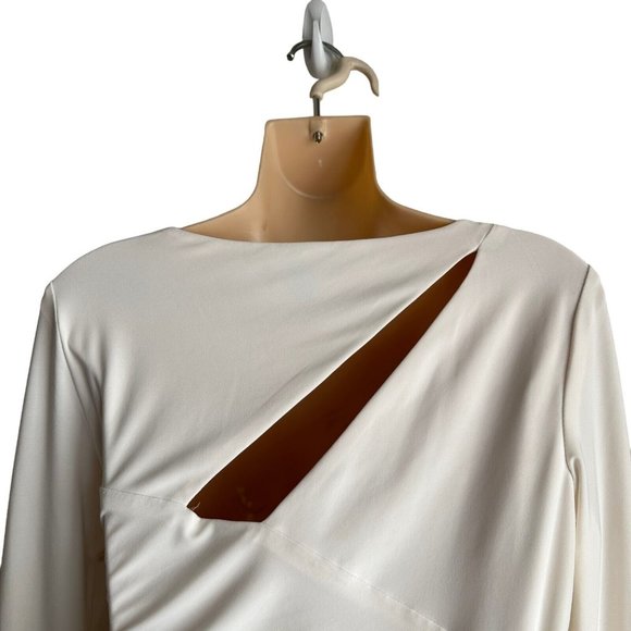 Lauren Ralph Lauren Evening Womens Dress Size 4 Beige Long Sleeve Lined Stretch - Picture 10 of 10